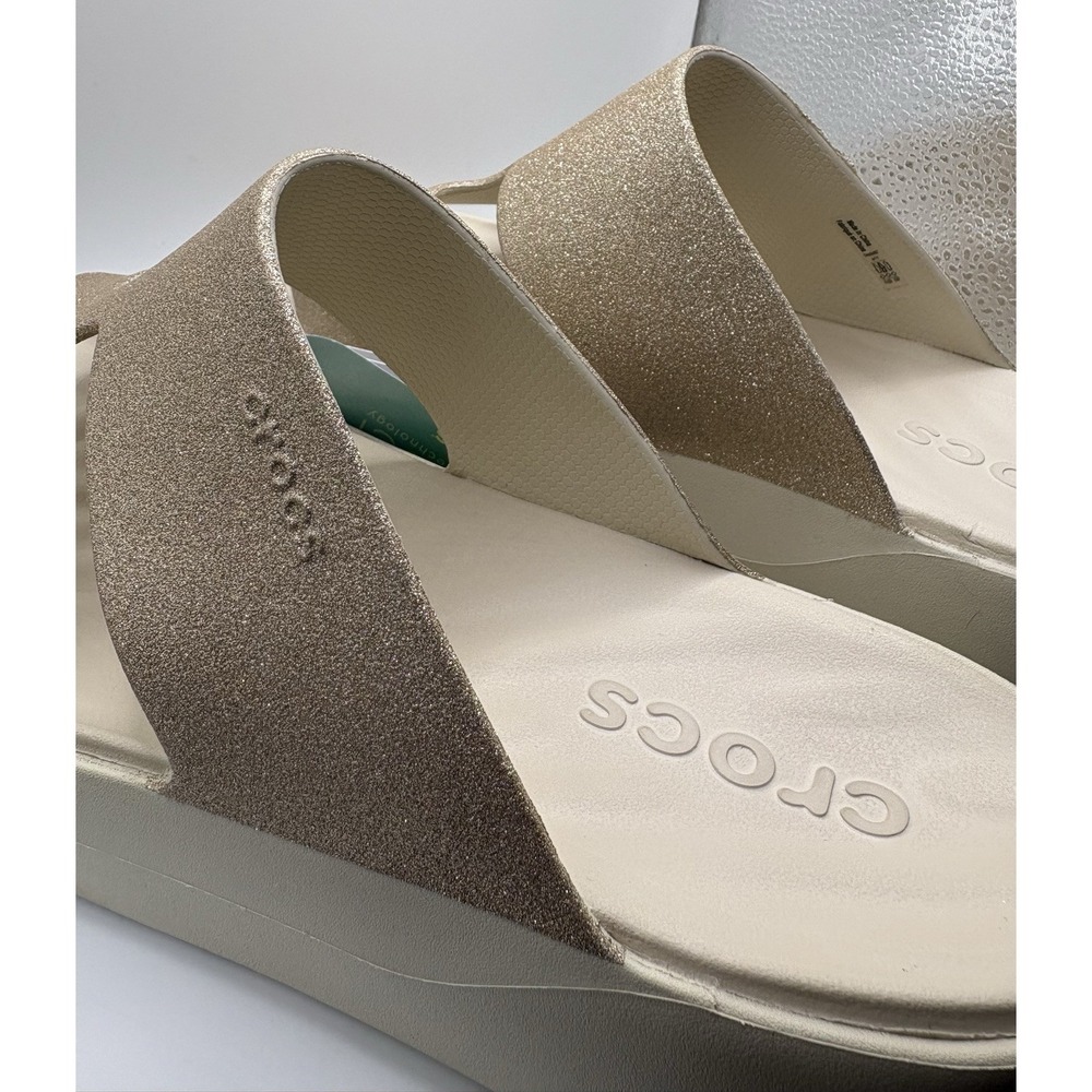 CROCS Women's Getaway Glitter Platform H Strap Sandals Size 11 Stucco NWT -1563 - Picture 5 of 8